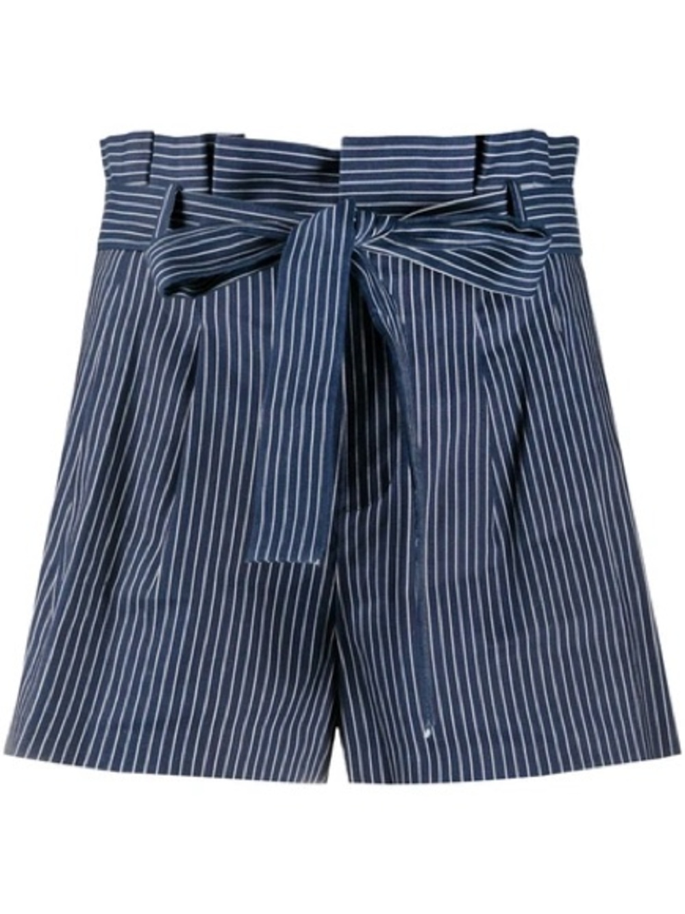 Alice + Olivia Laurine Navy Pinstripe Paperbag Tie Waist Shorts Size 10 NWT